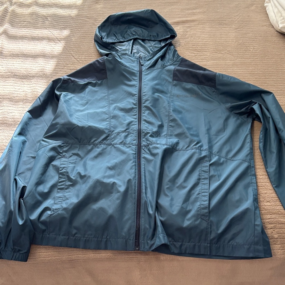 Columbia Men's Teal Hooded Raincoat